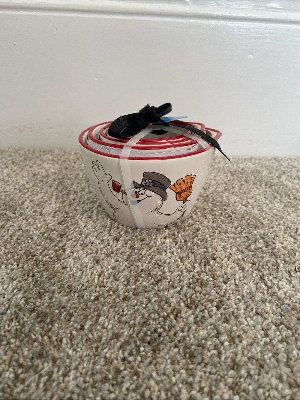 NWT Rae Dunn Frosty the Snowman Ceramic Measuring Cups - Christmas & Holiday